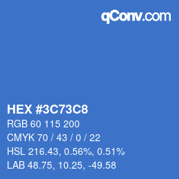 Color code: HEX #3C73C8 | qconv.com