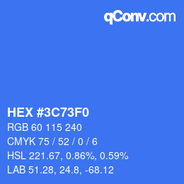 Color code: HEX #3C73F0 | qconv.com
