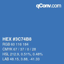 Color code: HEX #3C74B8 | qconv.com