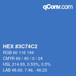 Color code: HEX #3C74C2 | qconv.com