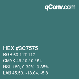 Color code: HEX #3C7575 | qconv.com