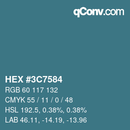 Color code: HEX #3C7584 | qconv.com