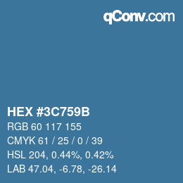 Color code: HEX #3C759B | qconv.com