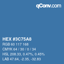 カラーコード: HEX #3C75A8 | qconv.com