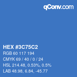 Color code: HEX #3C75C2 | qconv.com