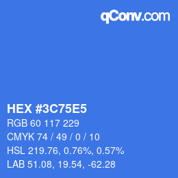 Color code: HEX #3C75E5 | qconv.com