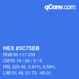 カラーコード: HEX #3C75EB | qconv.com