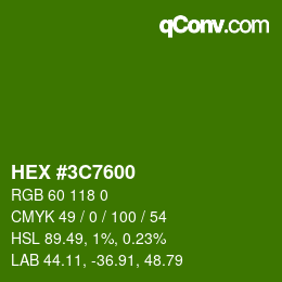 Color code: HEX #3C7600 | qconv.com