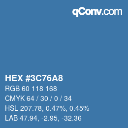 Color code: HEX #3C76A8 | qconv.com