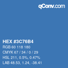 Color code: HEX #3C76B4 | qconv.com