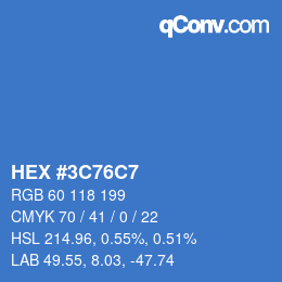 Color code: HEX #3C76C7 | qconv.com