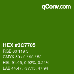 Color code: HEX #3C7705 | qconv.com