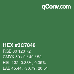Color code: HEX #3C7848 | qconv.com