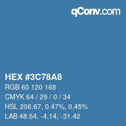 Color code: HEX #3C78A8 | qconv.com