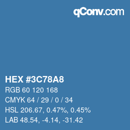 カラーコード: HEX #3C78A8 | qconv.com