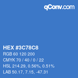 Color code: HEX #3C78C8 | qconv.com
