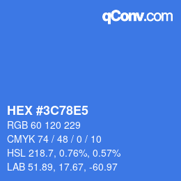 Color code: HEX #3C78E5 | qconv.com