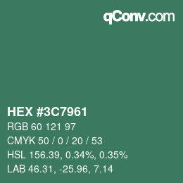 Color code: HEX #3C7961 | qconv.com