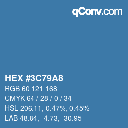 カラーコード: HEX #3C79A8 | qconv.com