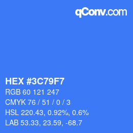 Color code: HEX #3C79F7 | qconv.com