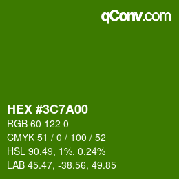 Farbcode: HEX #3C7A00 | qconv.com