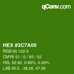 Color code: HEX #3C7A09 | qconv.com