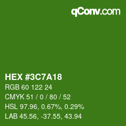 Color code: HEX #3C7A18 | qconv.com