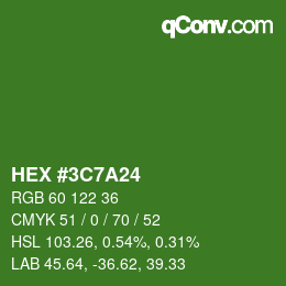 Color code: HEX #3C7A24 | qconv.com