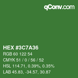 Color code: HEX #3C7A36 | qconv.com