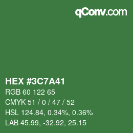 Color code: HEX #3C7A41 | qconv.com