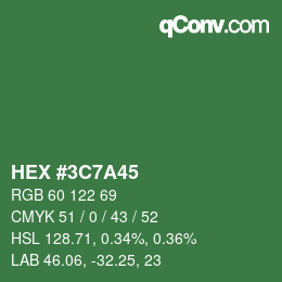 Color code: HEX #3C7A45 | qconv.com