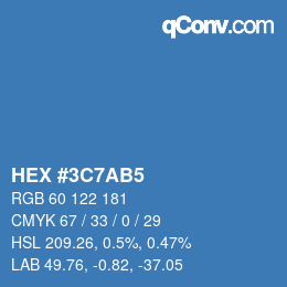 Color code: HEX #3C7AB5 | qconv.com