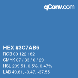 Color code: HEX #3C7AB6 | qconv.com