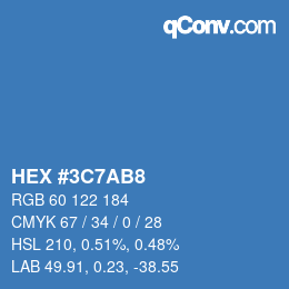Color code: HEX #3C7AB8 | qconv.com