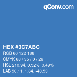 カラーコード: HEX #3C7ABC | qconv.com