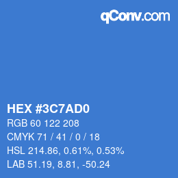 Color code: HEX #3C7AD0 | qconv.com