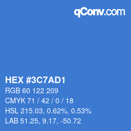 Color code: HEX #3C7AD1 | qconv.com