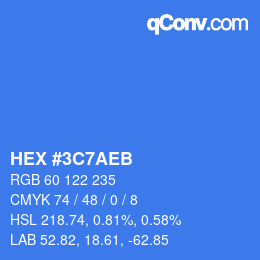 Color code: HEX #3C7AEB | qconv.com