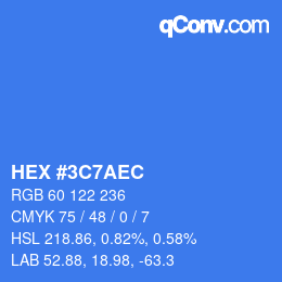 Color code: HEX #3C7AEC | qconv.com
