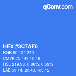 カラーコード: HEX #3C7AF0 | qconv.com