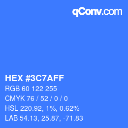 Color code: HEX #3C7AFF | qconv.com