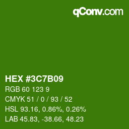 Color code: HEX #3C7B09 | qconv.com