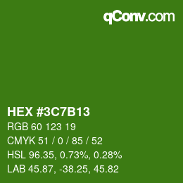 Color code: HEX #3C7B13 | qconv.com