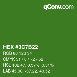 Color code: HEX #3C7B22 | qconv.com