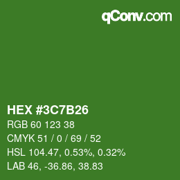 Color code: HEX #3C7B26 | qconv.com