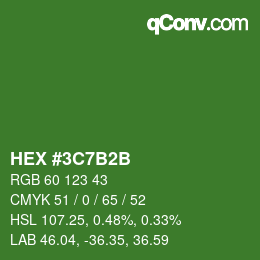 Farbcode: HEX #3C7B2B | qconv.com