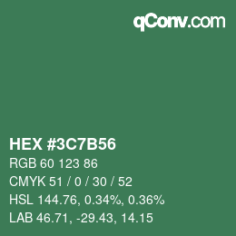 Color code: HEX #3C7B56 | qconv.com