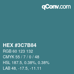 Color code: HEX #3C7B84 | qconv.com