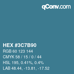 Color code: HEX #3C7B90 | qconv.com