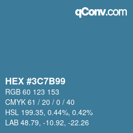 Farbcode: HEX #3C7B99 | qconv.com